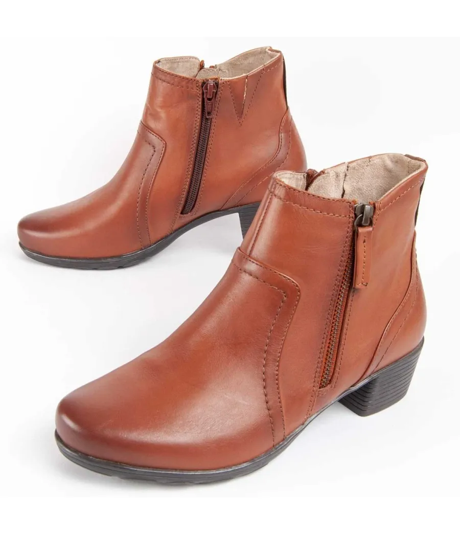 Botín De Piel Con Tacón Para Mujer.  Purapiel  Botilina4  99475