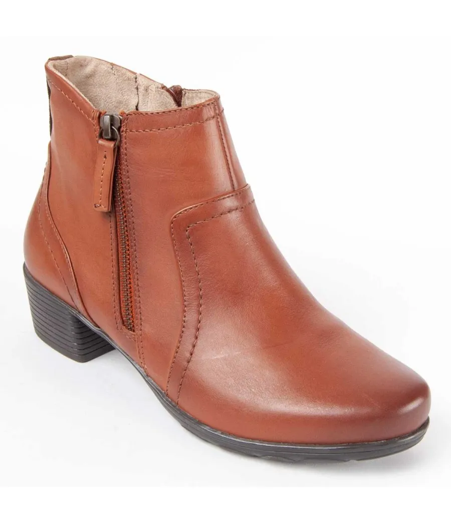 Botín De Piel Con Tacón Para Mujer.  Purapiel  Botilina4  99475