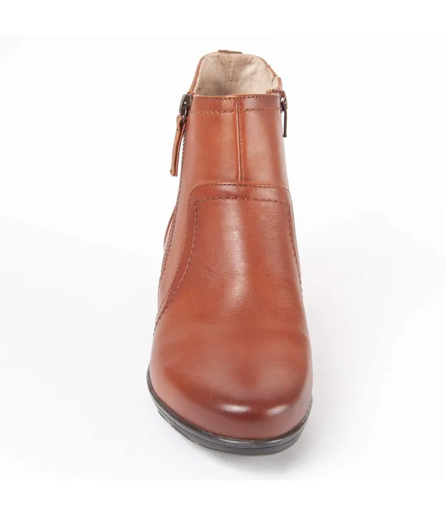 Botín De Piel Con Tacón Para Mujer.  Purapiel  Botilina4  99475