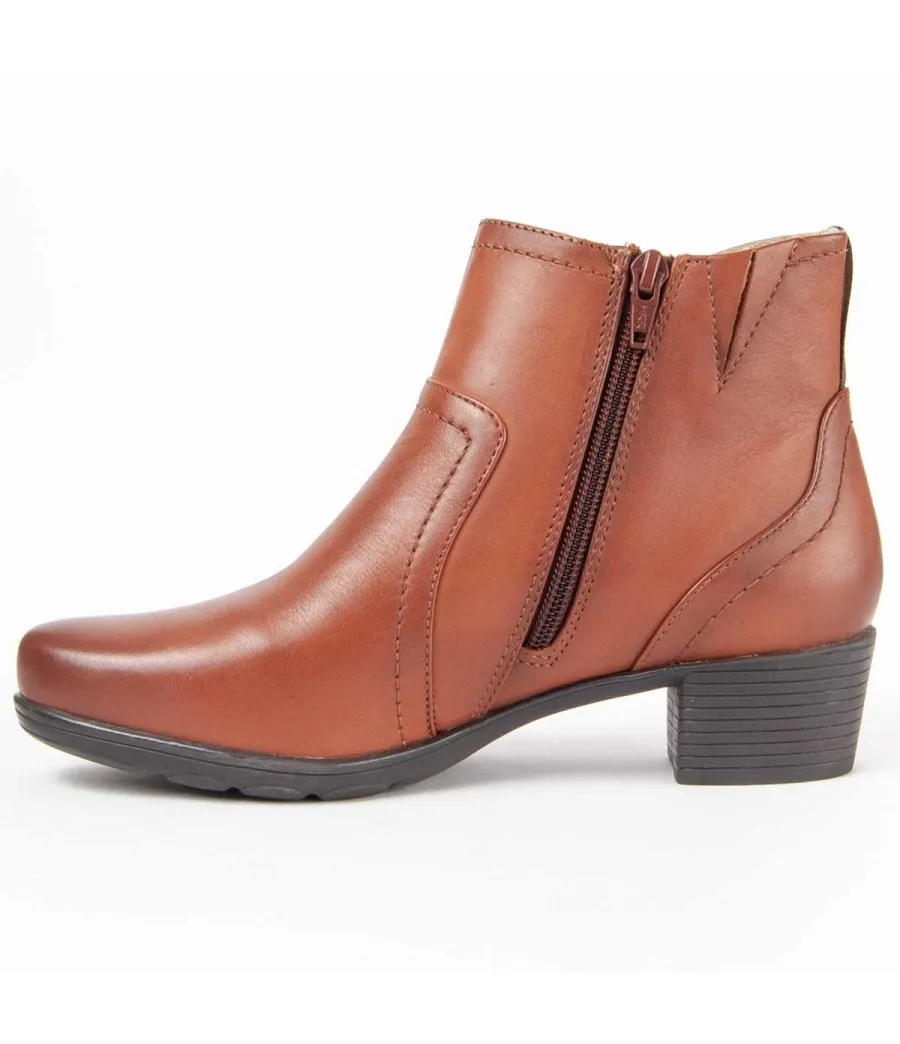 Botín De Piel Con Tacón Para Mujer.  Purapiel  Botilina4  99475