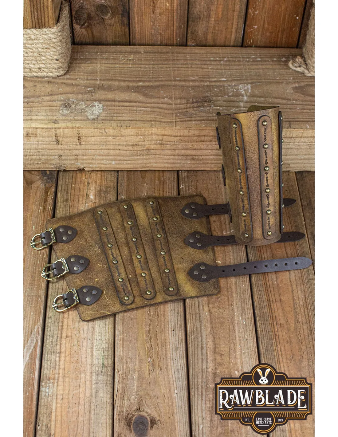 BRACERS VIKINGOS HIRDMAN  MARRóN LEóN