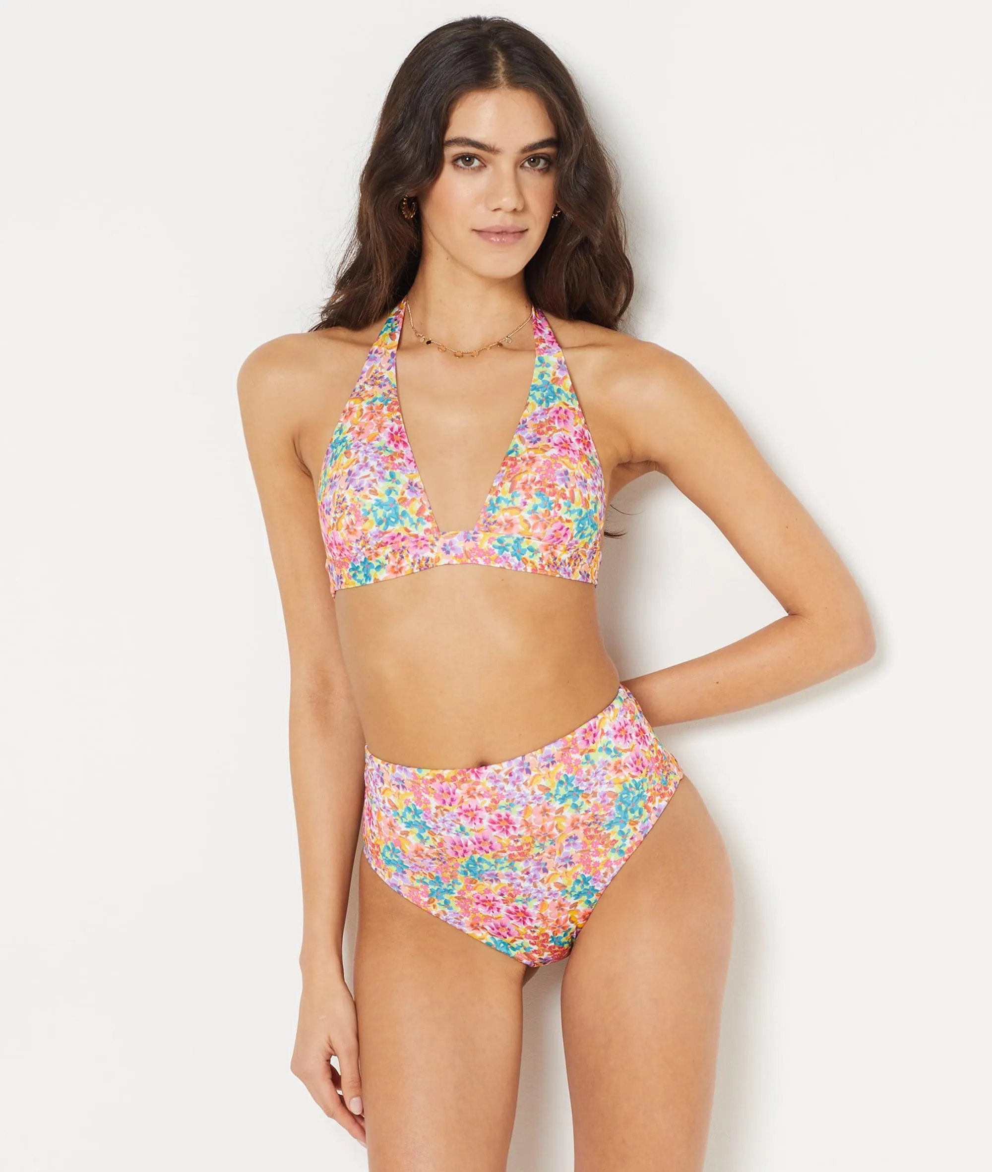 BRAGUITA BIKINI TALLE ALTO ESTAMPADO FLORAL BONITA MULTICOLORE  ETAM
