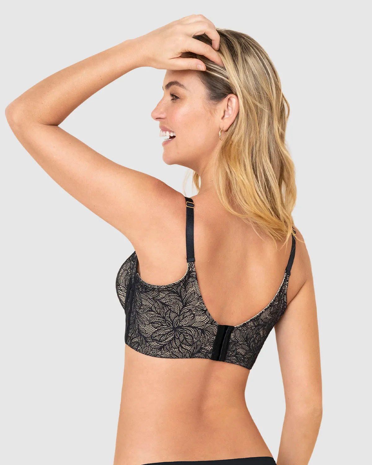 Brasier de realce suave y cubrimiento alto en sisa y espalda Cover bra en encaje
