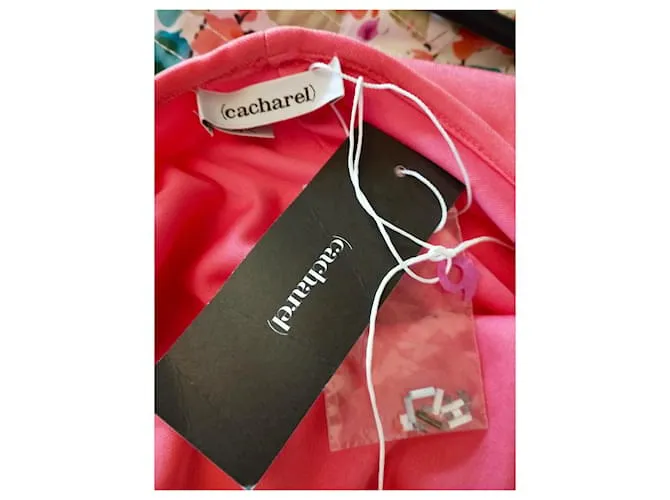 CACHAREL VESTIDO ESPALDA CORREDERA LAZADA PERLA CABOCHONS VESTIDO S 38 Rosa Melocotón 