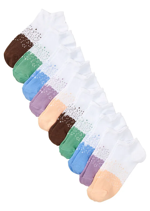 Calcetines deportivos (10 pares) con algodón orgánico Blanco en tonos pastel