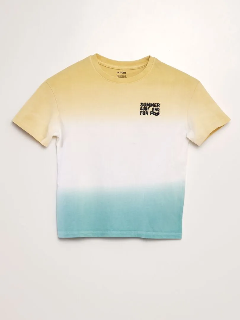 CAMISETA ANCHA TIEDYE  AMARILLO