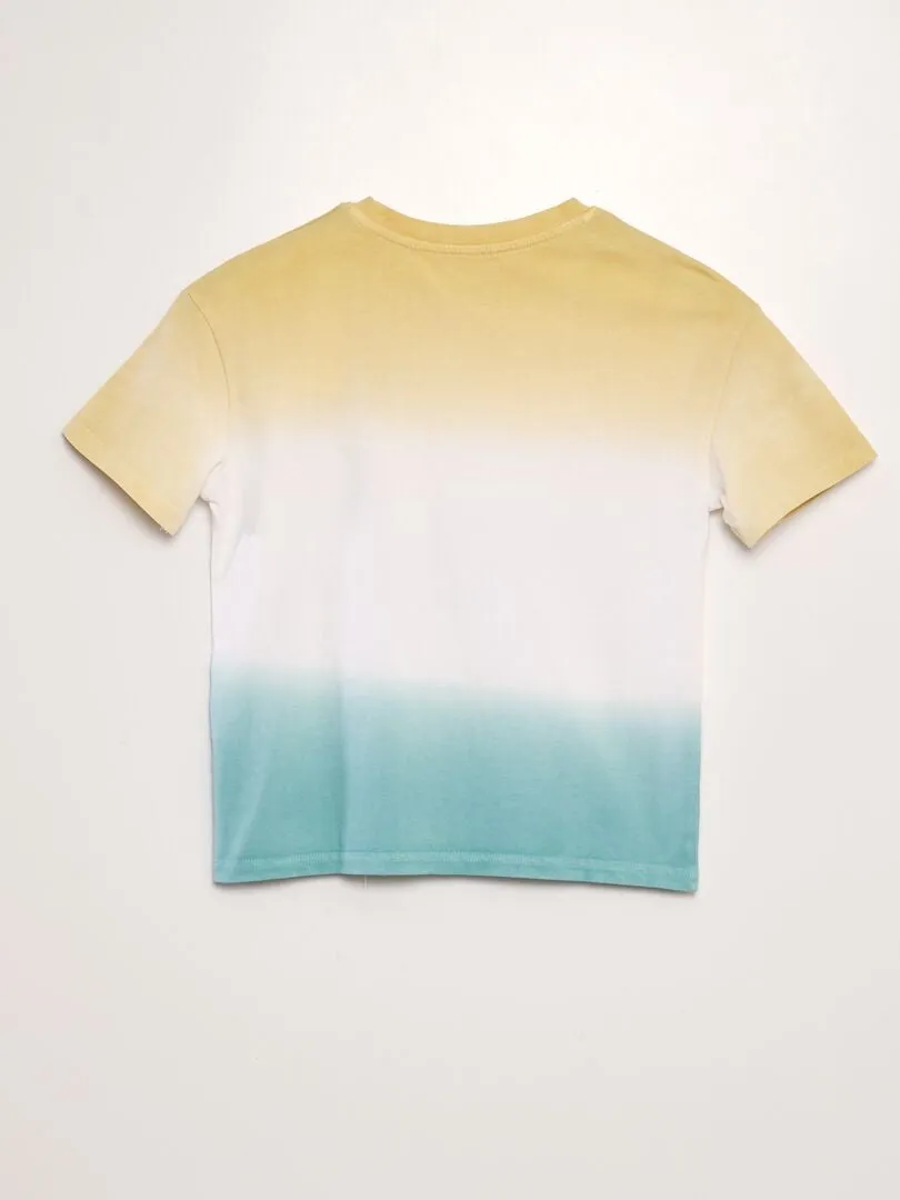 CAMISETA ANCHA TIEDYE  AMARILLO