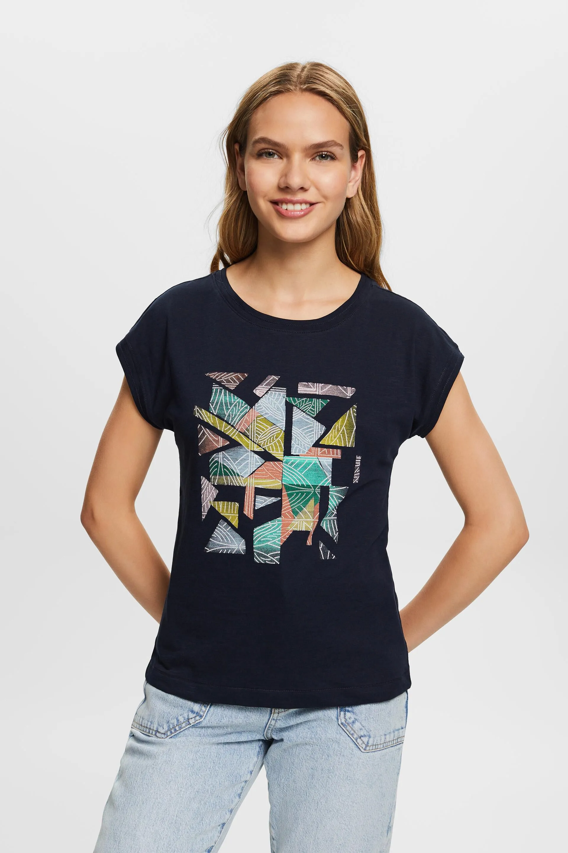 Camiseta con estampado, 100% algodón