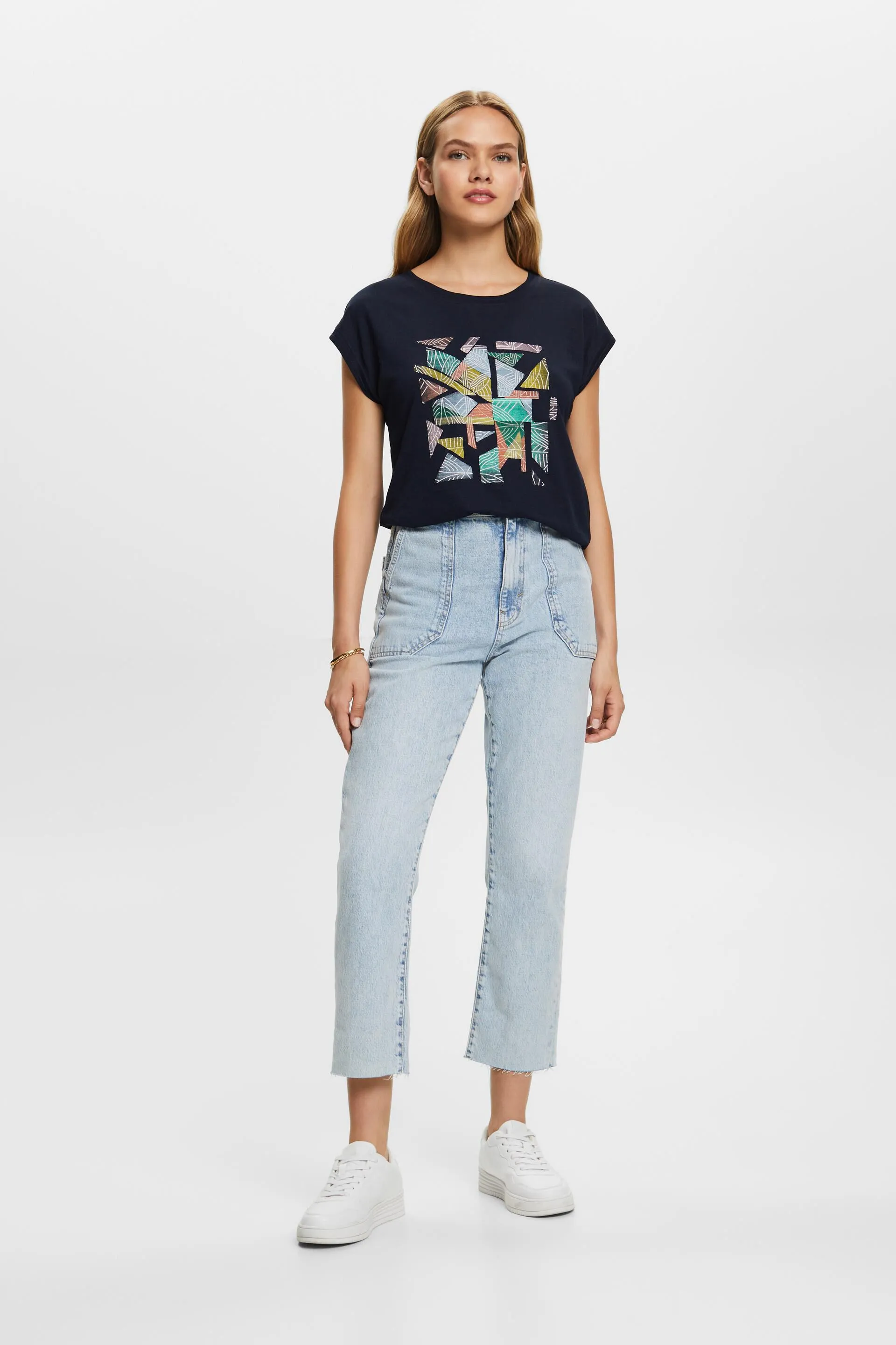 Camiseta con estampado, 100% algodón