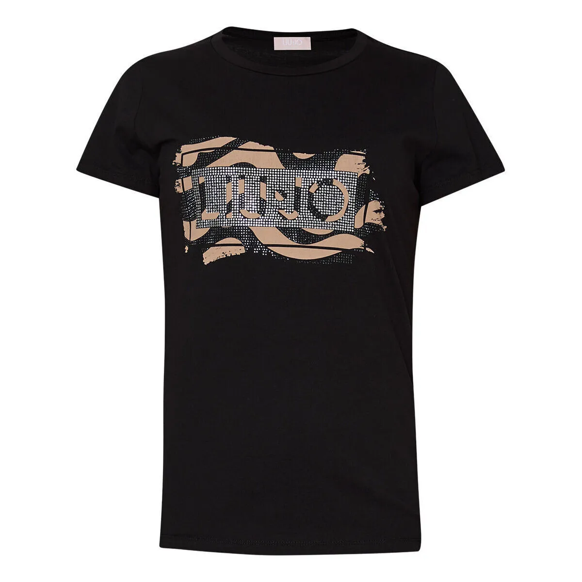 Camiseta con logotipo y strass