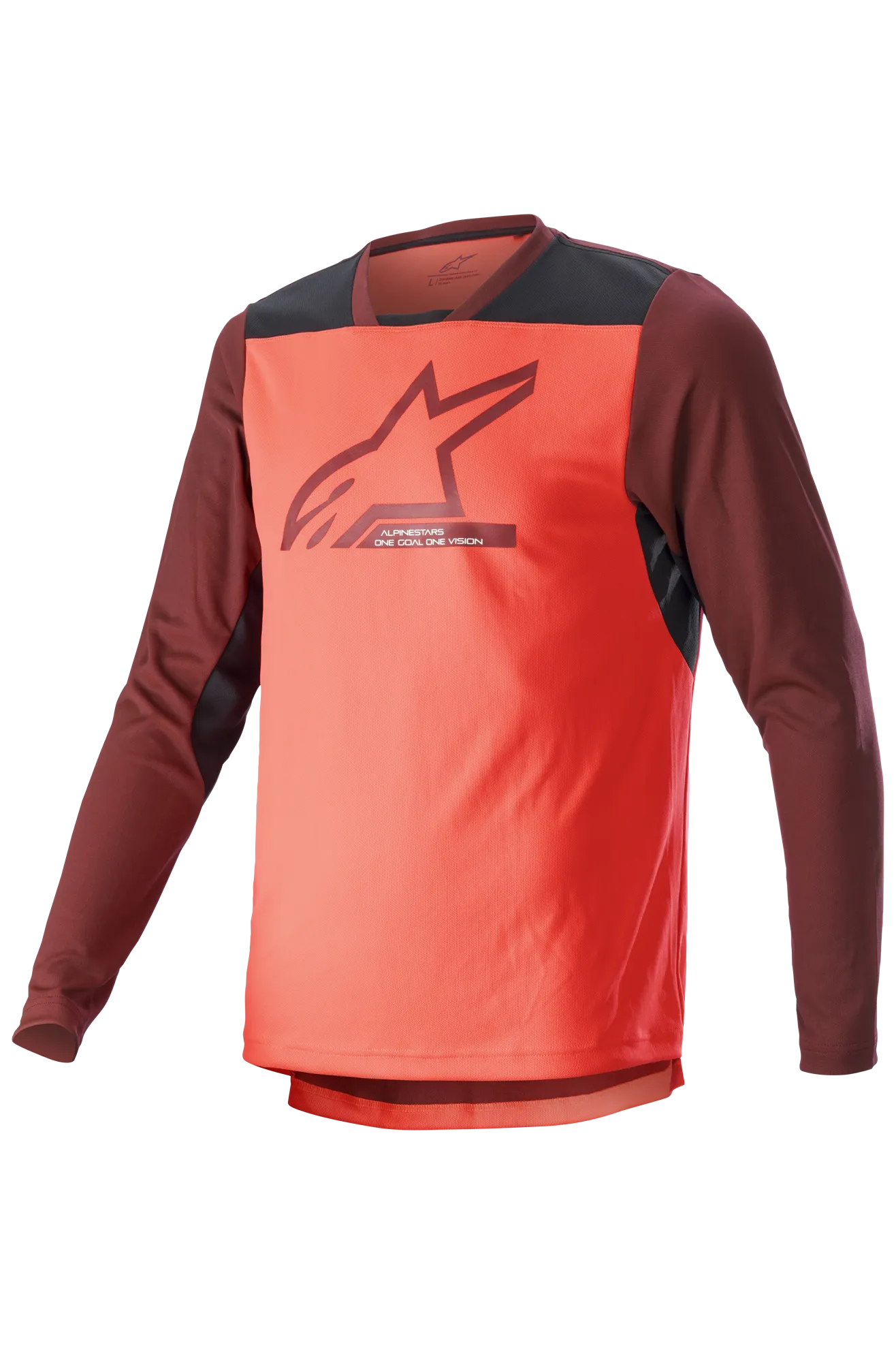 CAMISETA DE BICI DE MONTAñA ALPINESTARS DROP 6 V2 LS CORALFLUONEGRO