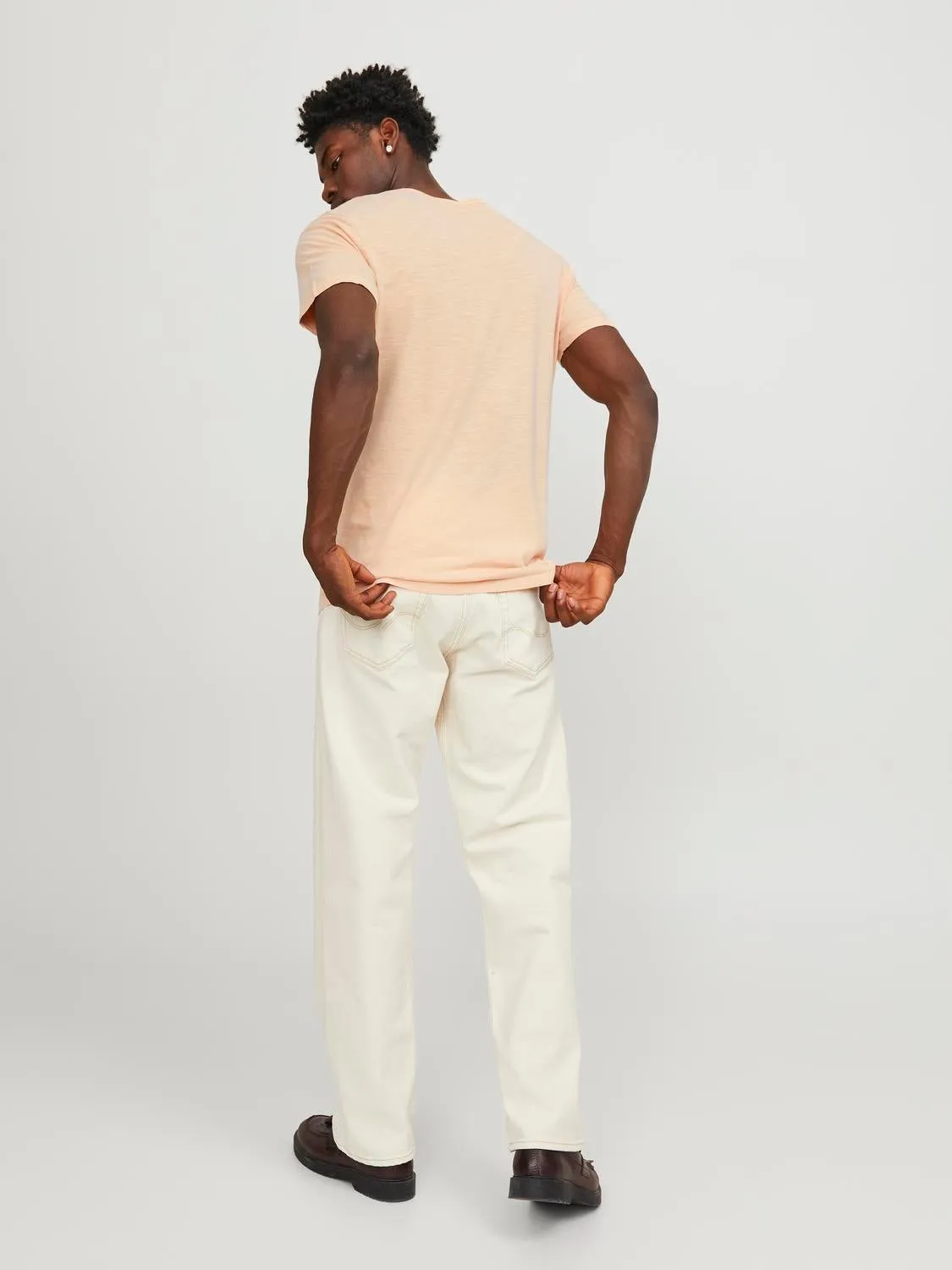Camiseta Efecto mélange Cuello dividido | Naranja claro | Jack & Jones®