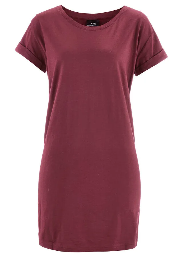 Camiseta larga estilo boxy de manga corta Rojo