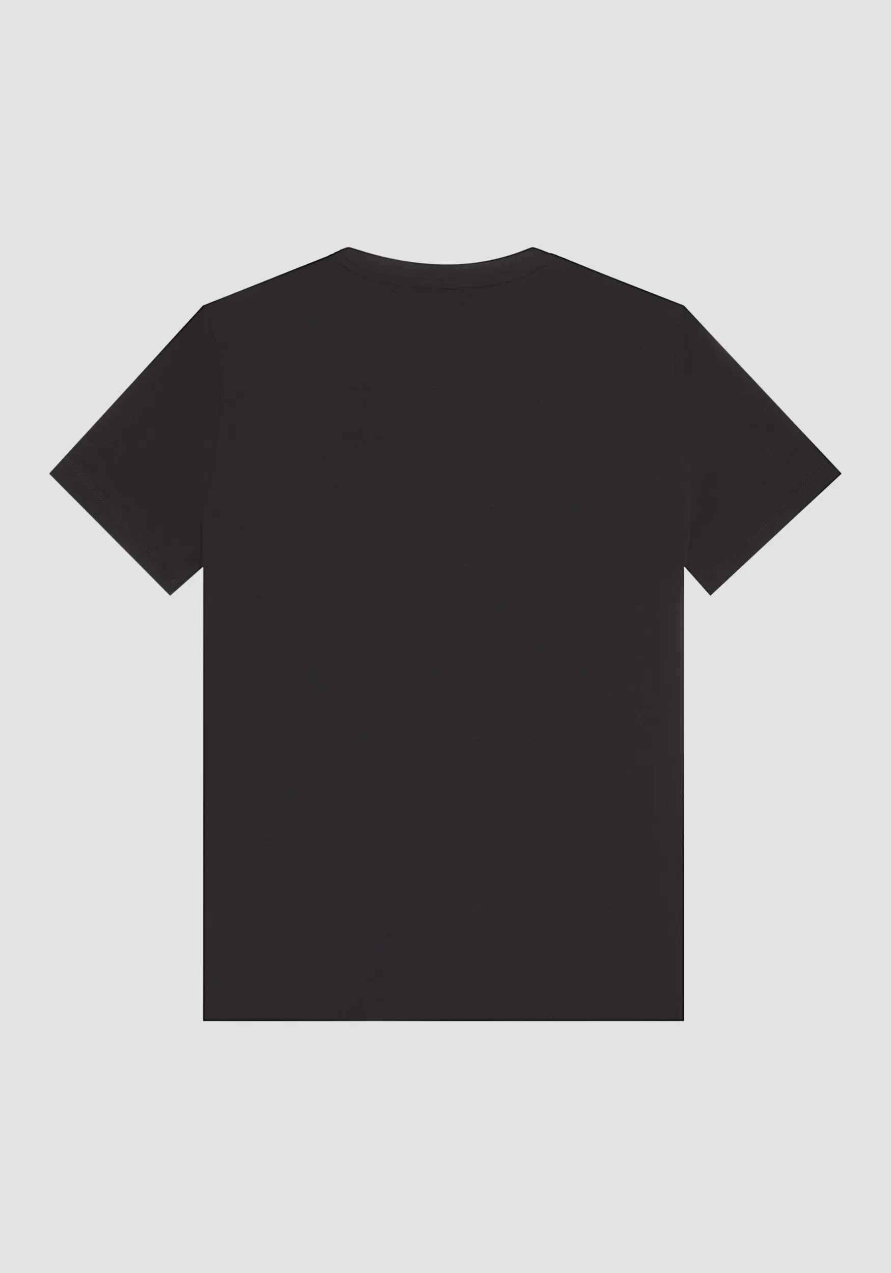 CAMISETA SLIM FIT DE ALGODÓN CON LOGOTIPO ESTAMPADO DE EFECTO ENGOMADO