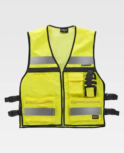 Chaleco de alta visibilidad con ajustes laterales Amarillo
