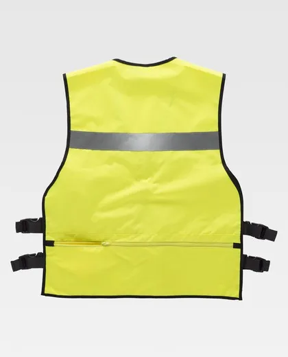 Chaleco de alta visibilidad con ajustes laterales Amarillo