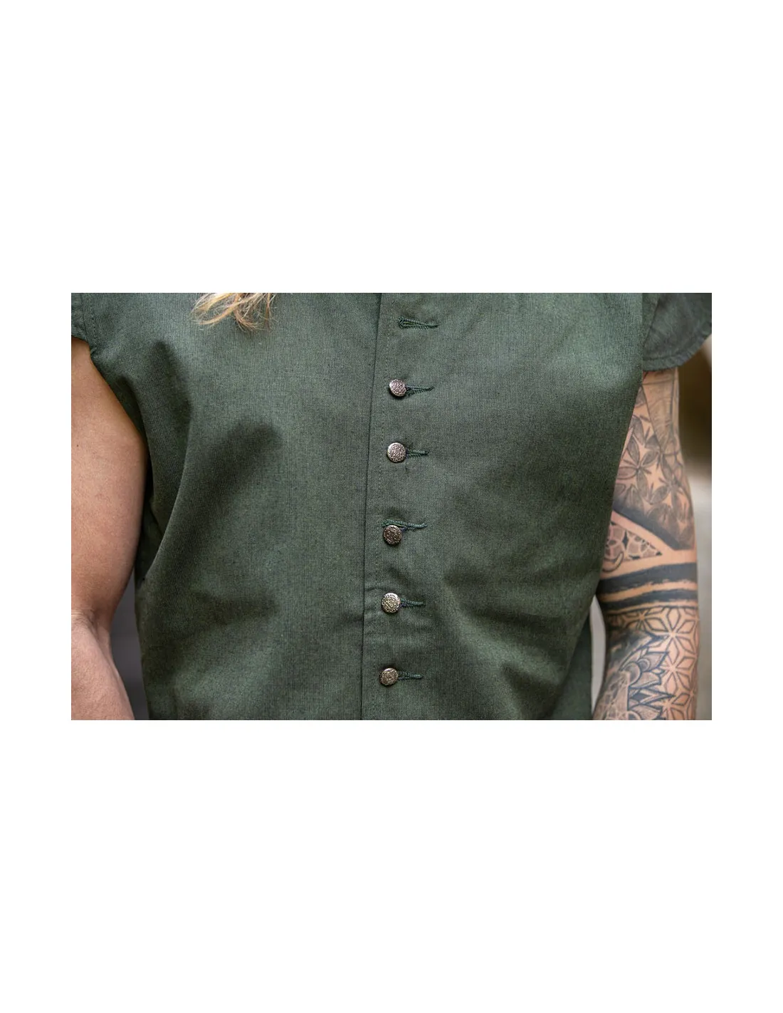 Chaleco renacentista clásico modelo Charles, color verde