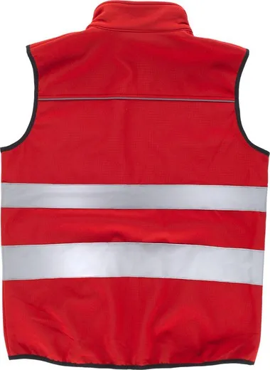 Chaleco workshell con cintas reflectantes Rojo