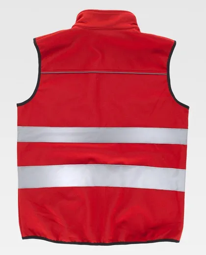Chaleco workshell con cintas reflectantes Rojo