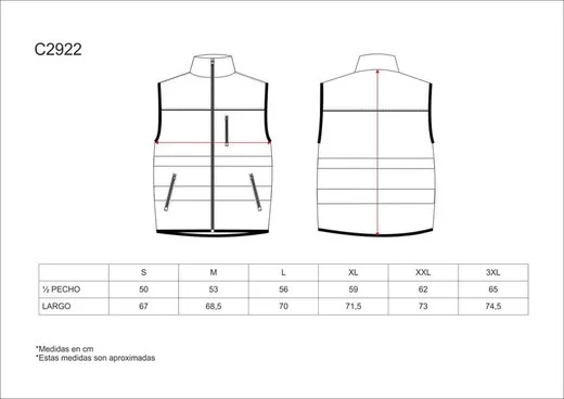 Chaleco workshell con cintas reflectantes Rojo