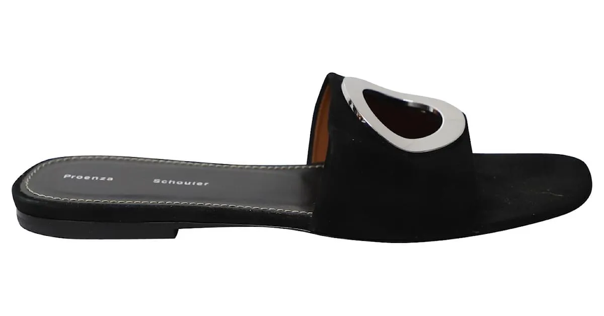 Chanclas Proenza Schouler en ante negro 