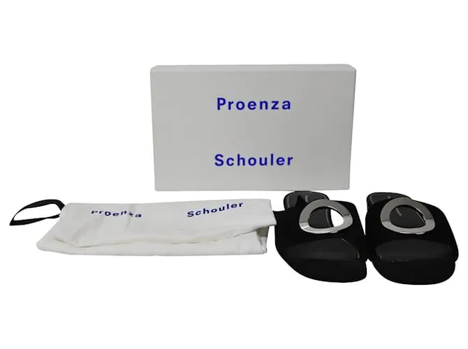 Chanclas Proenza Schouler en ante negro 