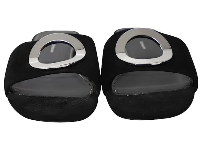 Chanclas Proenza Schouler en ante negro 