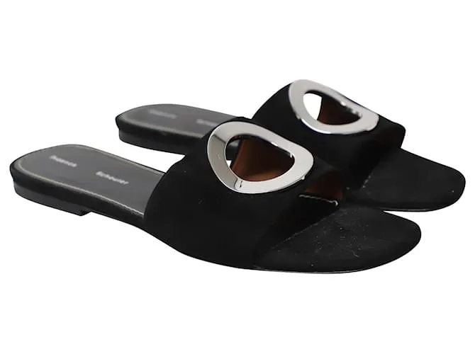 Chanclas Proenza Schouler en ante negro 