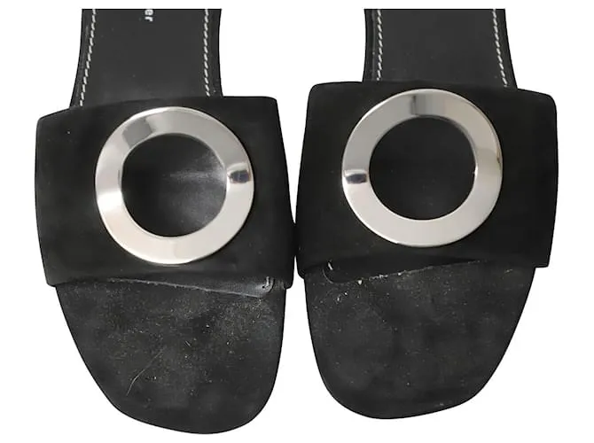 Chanclas Proenza Schouler en ante negro 