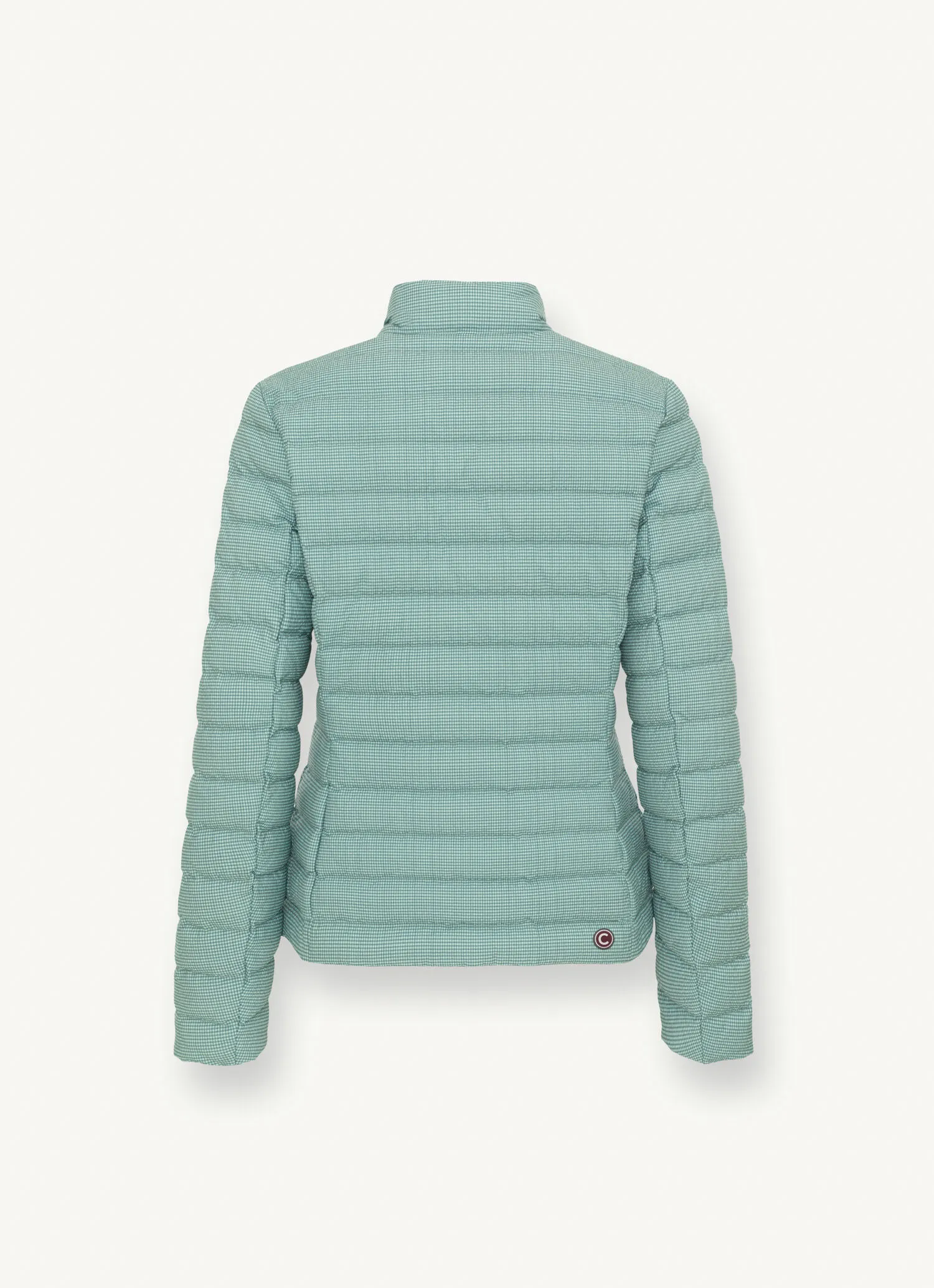 Chaqueta con estampado vichy y cuello mao
