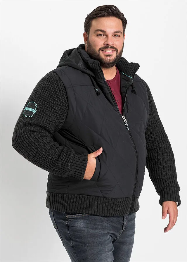 Chaqueta con mangas de punto Negro