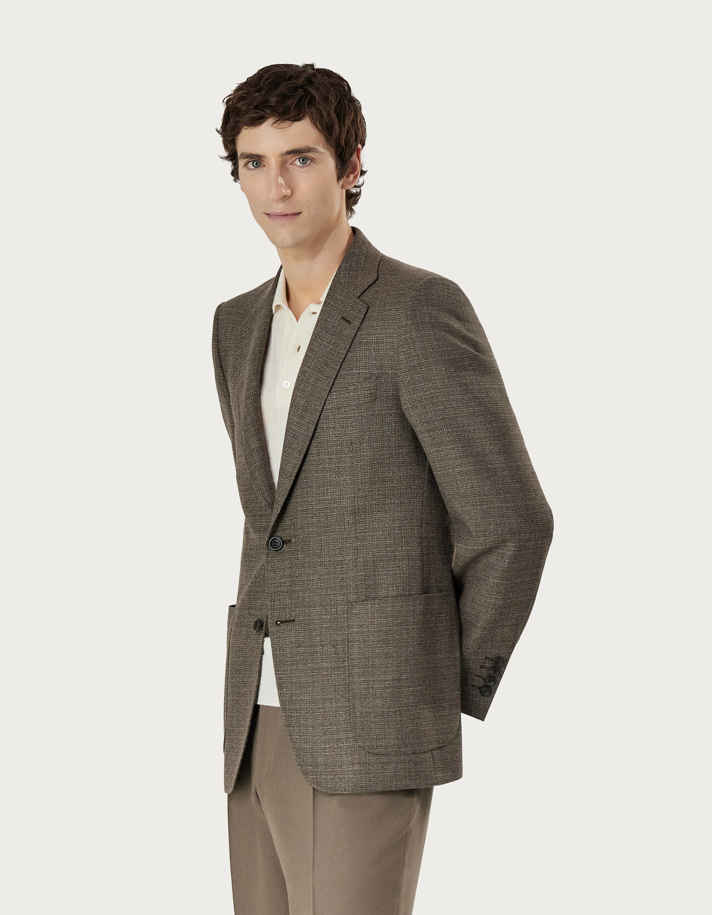 Chaqueta de lana beige 