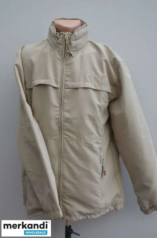 Chaqueta de verano/primavera para hombre en azul marino y beige impermeable con capucha y bolsillos