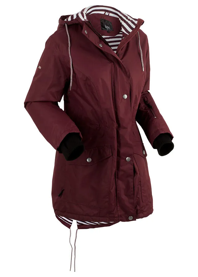 Chaqueta funcional e impermeable para exteriores rojo avellana