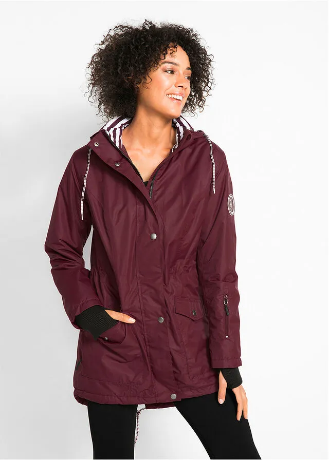 Chaqueta funcional e impermeable para exteriores rojo avellana