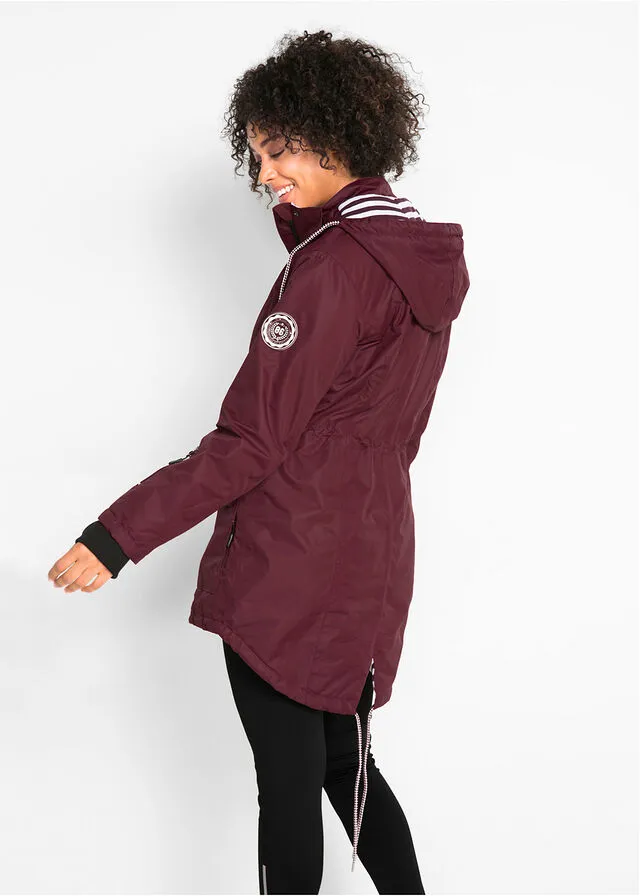 Chaqueta funcional e impermeable para exteriores rojo avellana