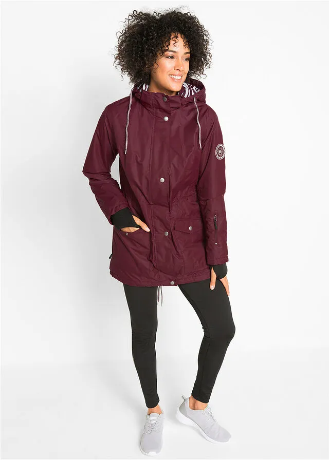 Chaqueta funcional e impermeable para exteriores rojo avellana