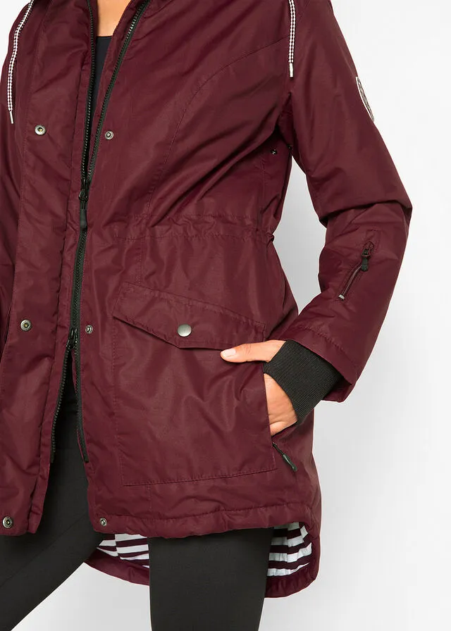 Chaqueta funcional e impermeable para exteriores rojo avellana