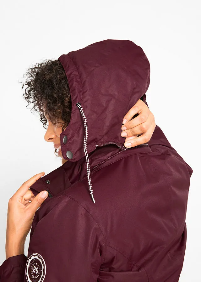 Chaqueta funcional e impermeable para exteriores rojo avellana