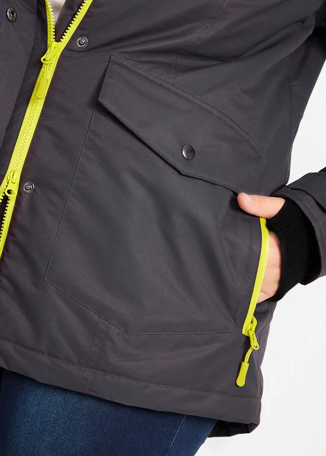 Chaqueta funcional impermeable pizarra