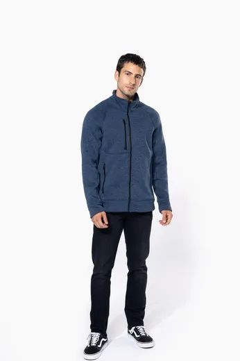 Chaqueta Jaspeada Con Cremallera Hombre