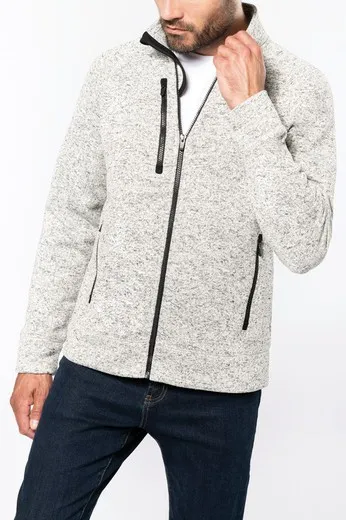 Chaqueta Jaspeada Con Cremallera Hombre