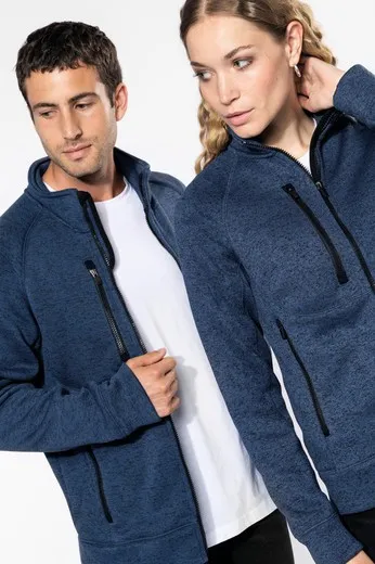Chaqueta Jaspeada Con Cremallera Hombre