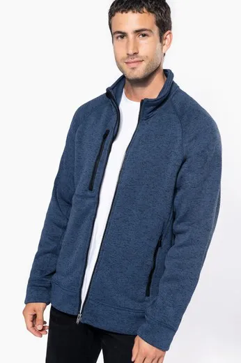 Chaqueta Jaspeada Con Cremallera Hombre