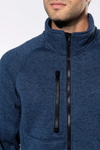 Chaqueta Jaspeada Con Cremallera Hombre
