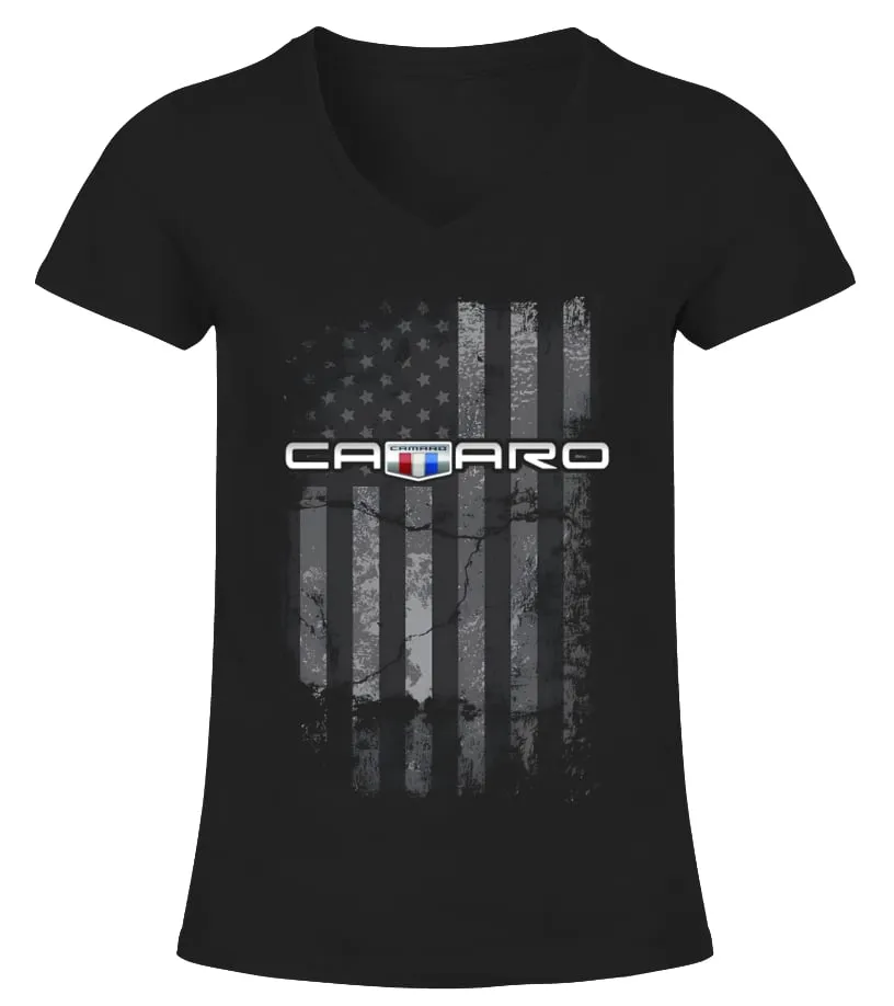Chevrolet Camaro Flag BK Camiseta cuello pico Mujer