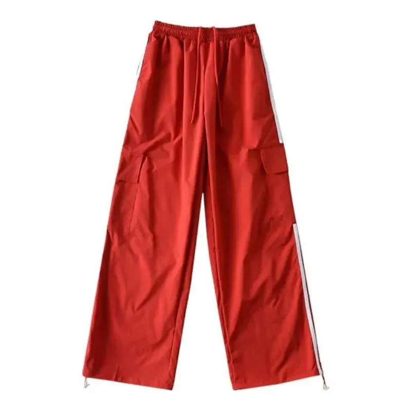 Chándal a rayas de 2 piezas para mujer, pantalón de pierna ancha