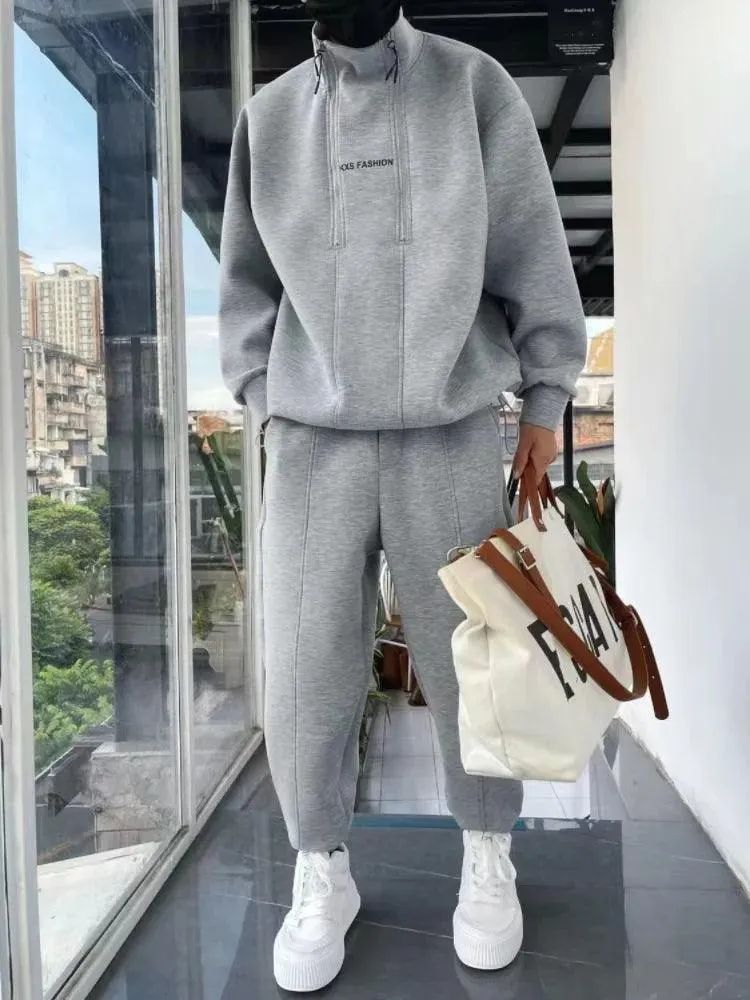 Chándal de otoo e invierno para hombre, conjuntos de dos piezas