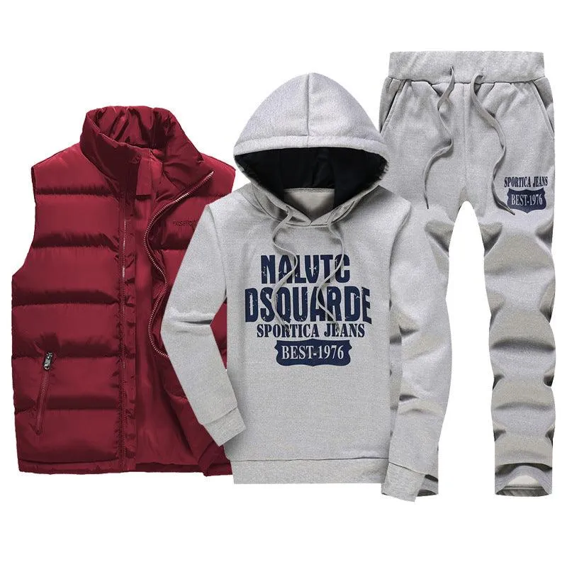 Chándal hombre de tres piezas chaleco, sudadera y pantalón