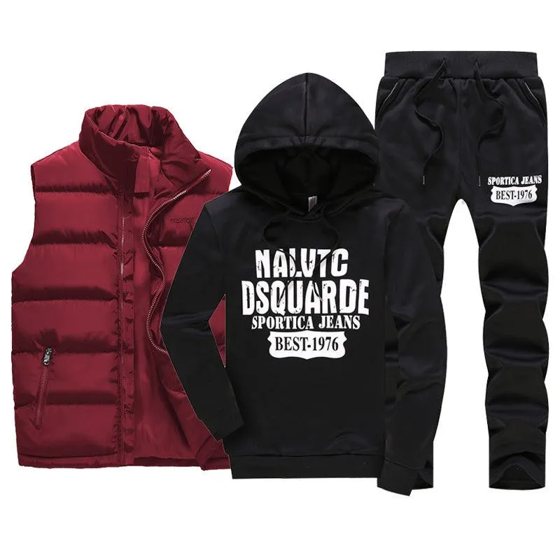 Chándal hombre de tres piezas chaleco, sudadera y pantalón